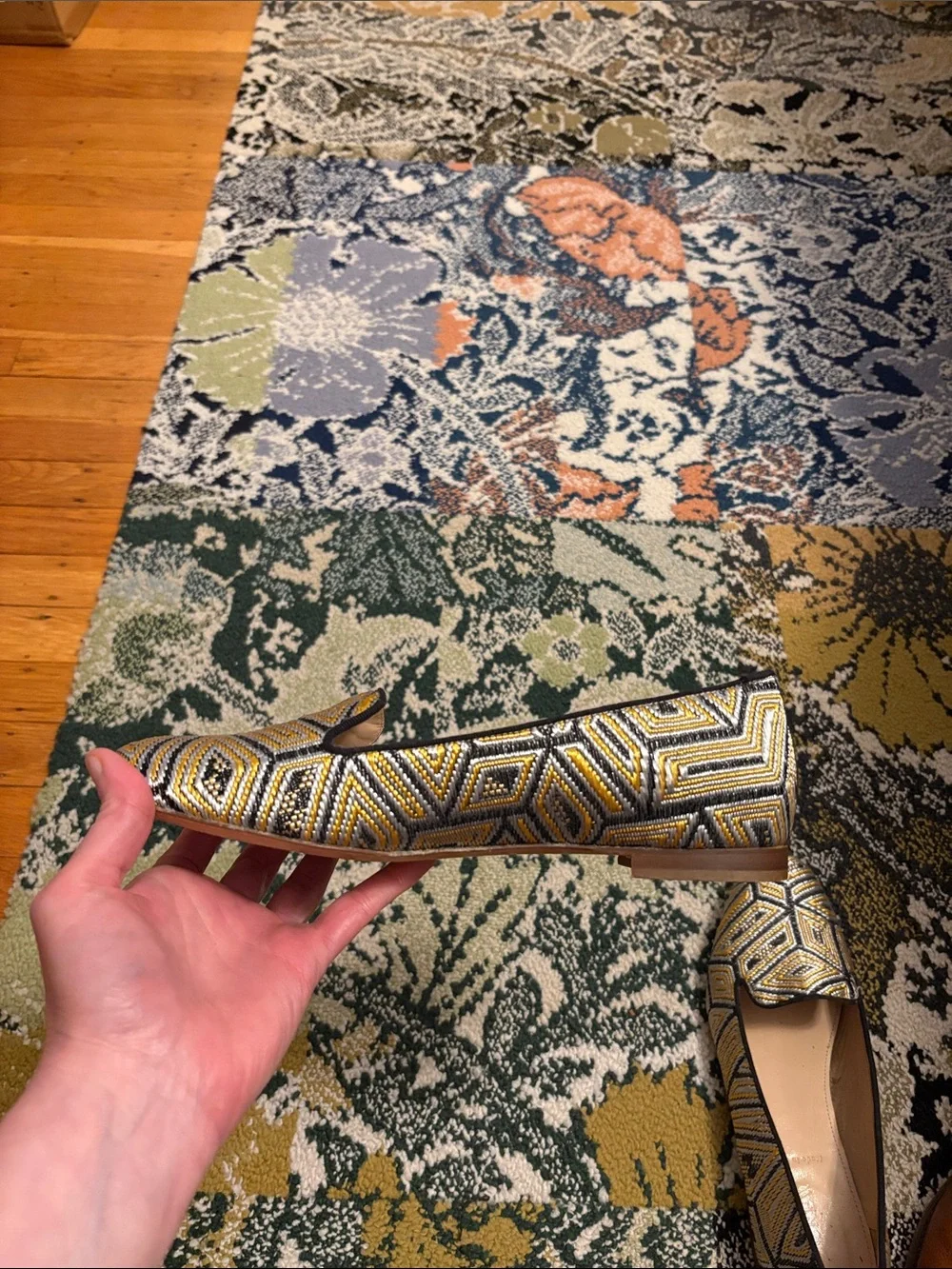 J Crew Embroidered Loafers Size 8